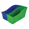 Storex Book Storage Bin, 5.3 in W, 7 in H, Assorted - Red/Blue/Green/Yellow/Purple, 14.3 in L, 5 PK 70105U06C